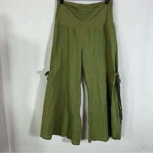 Avatar Clothing ❤️ Olive Green Wide-Leg Crop Pants Sz L